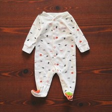 New Carter's Baby Boys Girls First Halloween Footed Pajamas White Cotton Size 3M