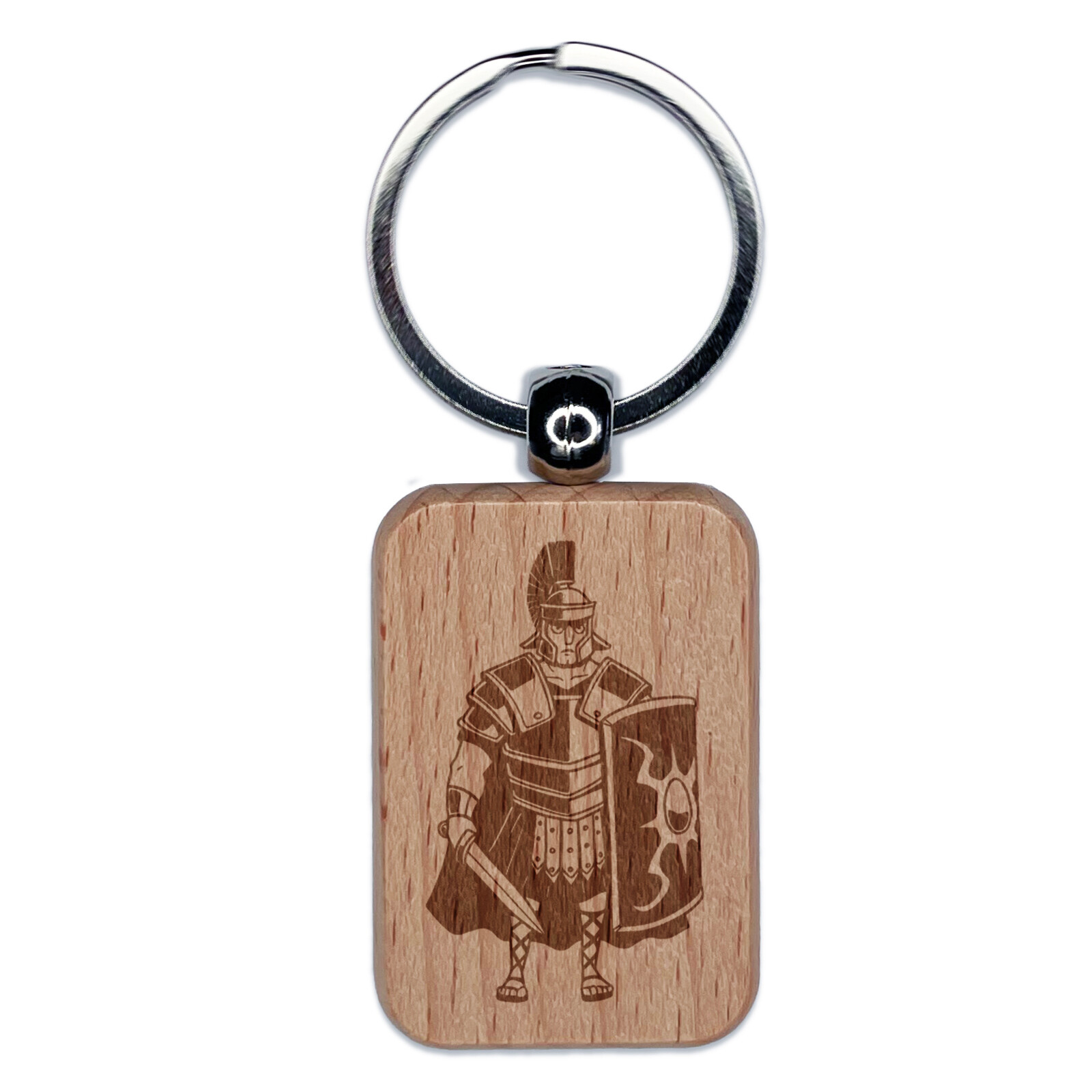 Roman Centurion Soldier Warrior Legion Engraved Wood Rectangle Keychain