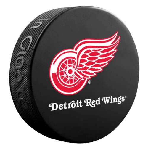 Logo officiel de l'équipe des Red Wings de Detroit souvenir de base de la LNH rondelle de jeu de hockey - Photo 1 sur 2