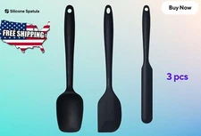 Silicone Baking Spatula Set - Heat-Resistant Rubber Utensils (3-Piece)