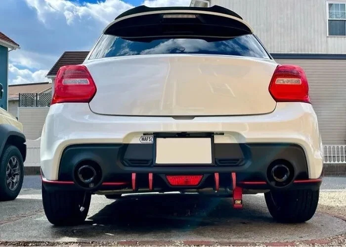 2 silenciadores de escape de carbono preto ponta cauda tubo acabamento final para SUZUKI SWIFT Sport - Imagem 2 de 4