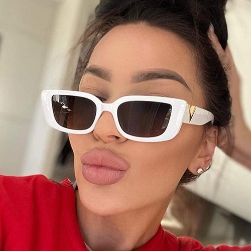 Rectangle Sunglasses for Women 90s Retro Trendy Classical Vintage Square Shades - Picture 17 of 23
