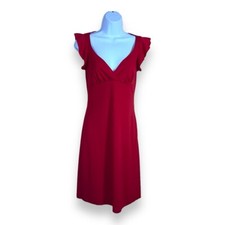 SMALL VINTAGE 90s HOURGLASS RED STRETCH DRESS EVENT PARTY COCKTAIL RETRO PINUP