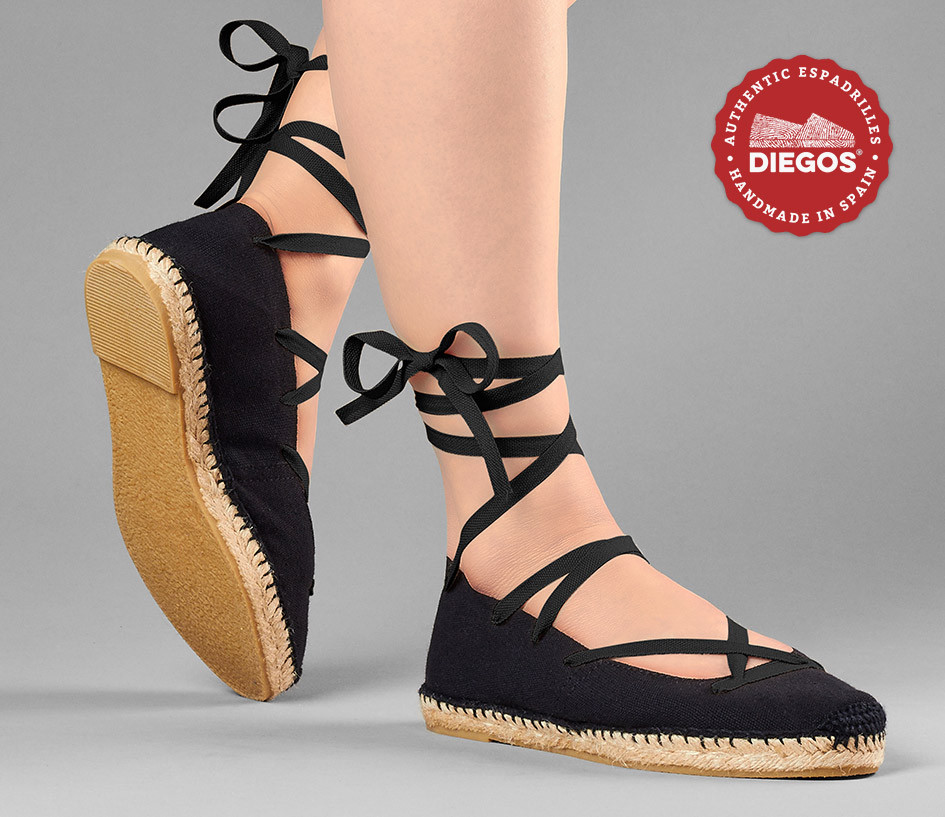 Zapatos Alpargatas Bailarina Plana - ¡Elige el color de los cordones! Hecho en España
