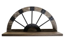 MENSOLA RIPIANO A MURO RUOTA IN FERRO BATTUTO E LEGNO LIBRERIA RICHIUDIBILE