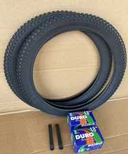 18 x 2.125 Bicycle Tires + Tubes BMX Freestyle DURO All Black Mud Style Terrain