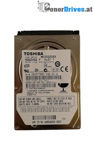Toshiba HDD2H02 - MK2552GSX - 250 GB - SATA - PCB G002217A*