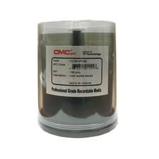 200 CMC Pro Taiyo Yuden 52X CD-R Clear Hub Silver Inkjet Printable Media