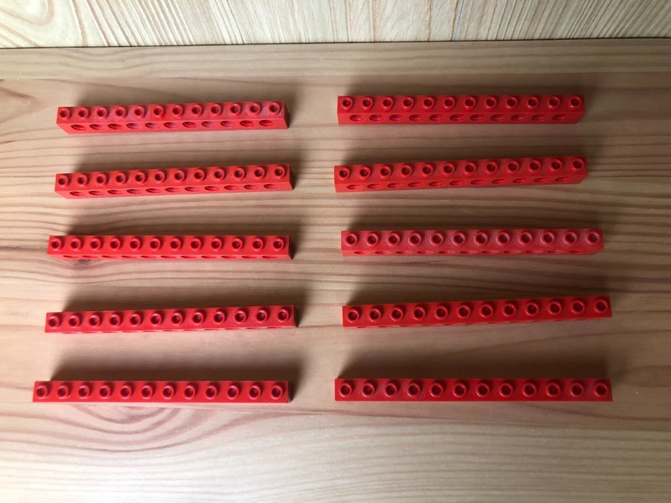 Lego 10x Technik Lochbalken 3895 Technic Brick 1 x 12 Holes rot red 389521 - Bild 4 von 4
