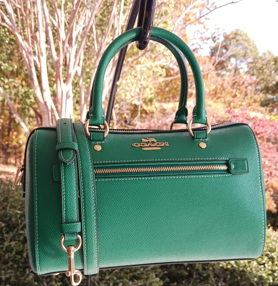 Coach Rowan SMALL F79946 Emerald Green Leather Crossbody/Satchel
