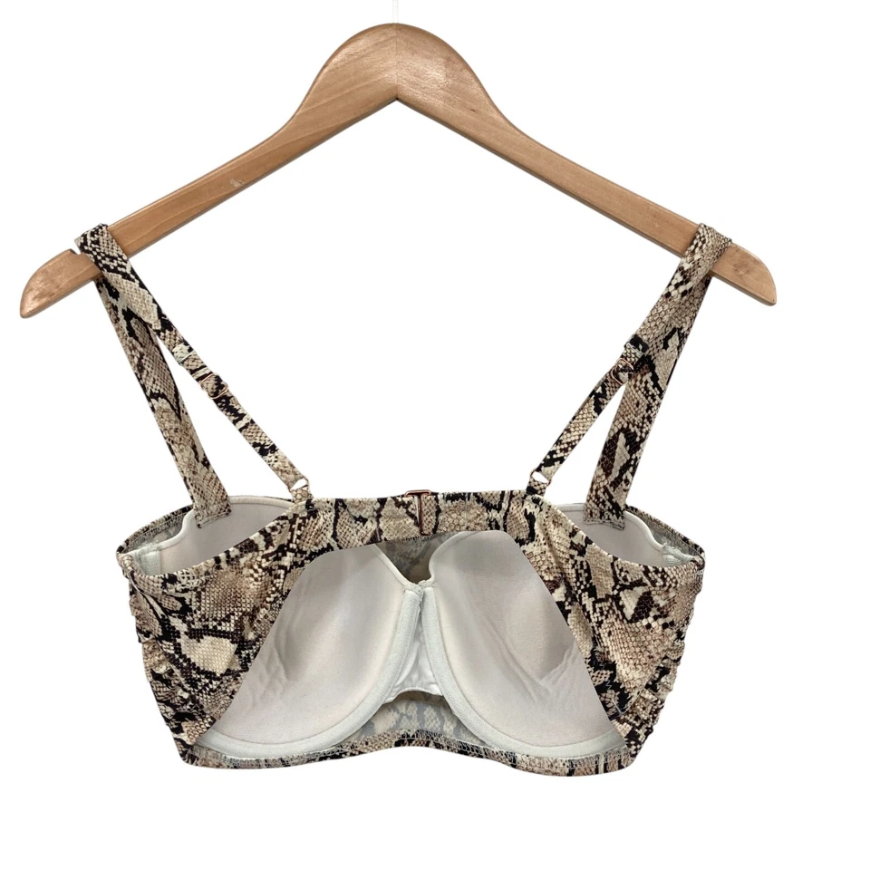 Shade & Shore 34DD Snake Print Bikini Top Underwire Push Up Swimwear - Image 3 of 4