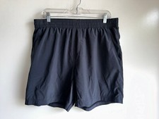RHONE Men's 6.5" Black Gym Shorts, Unlined, Size Large