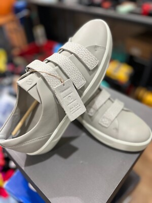ECCO Soft 8 Sneakers Womens 11-11.5 Concrete Dove Leather Strap Comfort Shoes