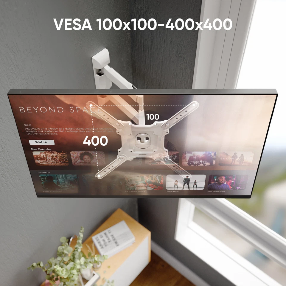ONKRON Wall Mount Swivel for 32-65", up to 35 kg, VESA 100x100-400x400, M4-W - Image 4 of 4