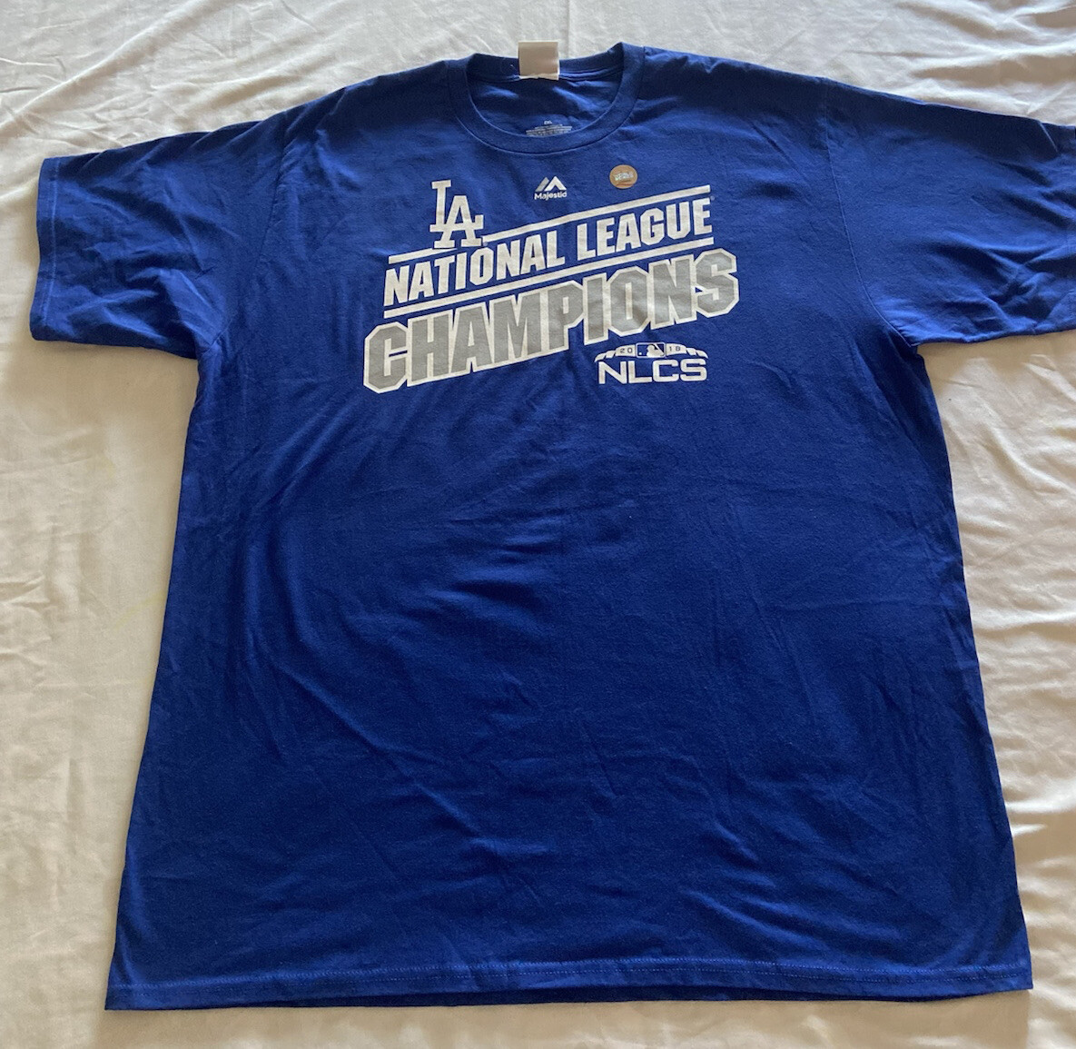 LA National League Champion majestic 2xL blue short sleeve shirt