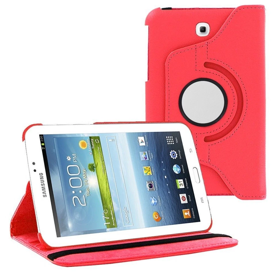 Funda de cuero inteligente giratoria 360 con soporte para Samsung Tab 4 4th 7.0 7" Foto 2 de 4