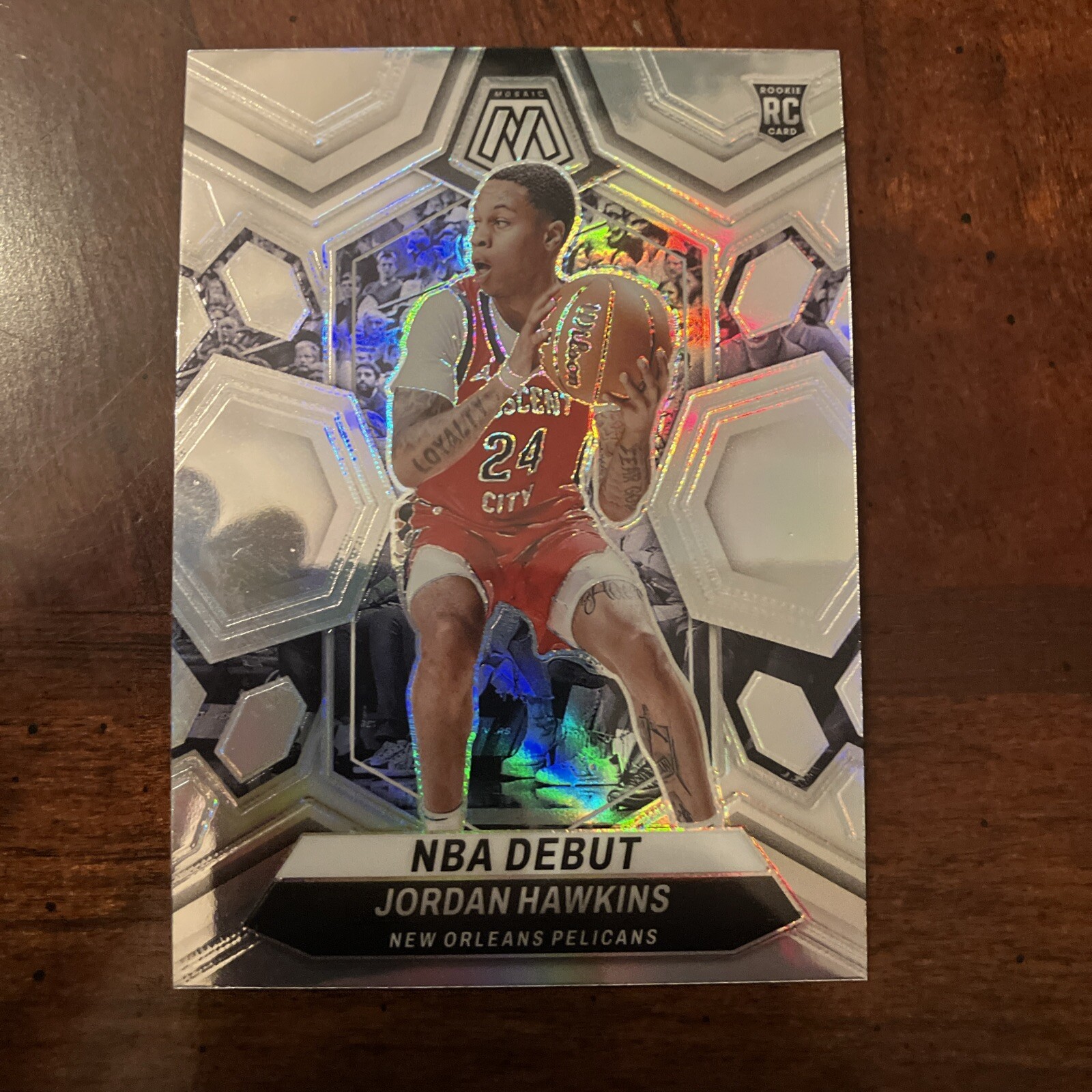 2023-24 Panini Mosaic Rookie Jordan Hawkins NBA Debut Silver Prizm Holo #253