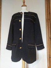Diane Freis Strickjacke schwarz gold Vintage, Designer, verziert Abend S/M