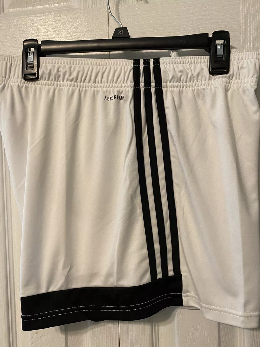 Black 'soccer shorts with white clearance stripe