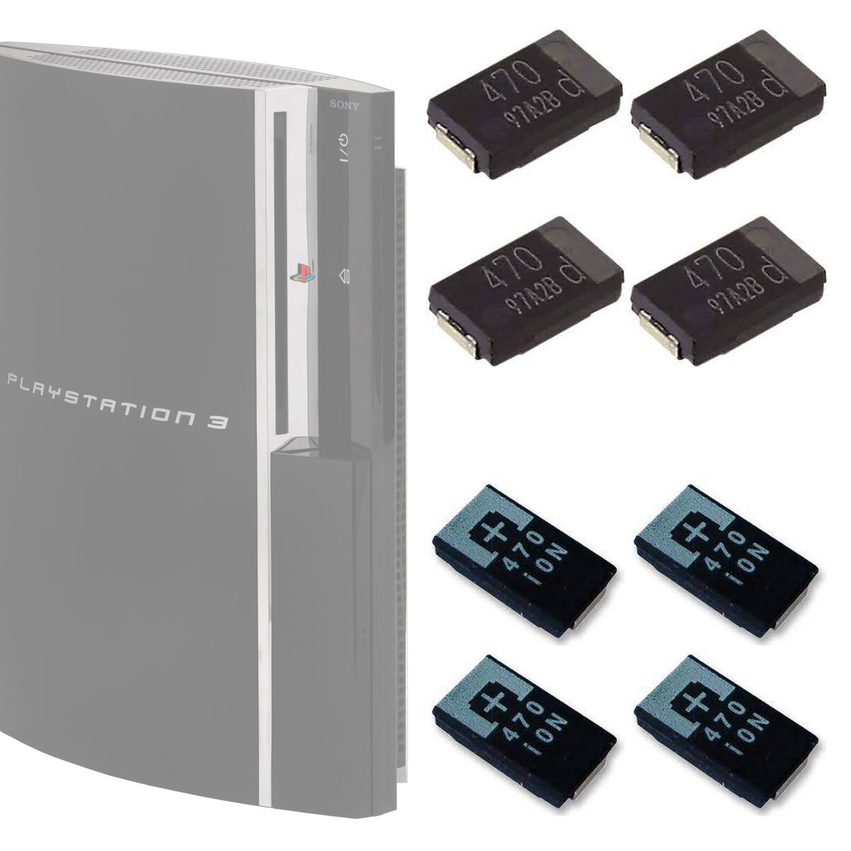 PS3 YLOD fix capacitor kit 470UF SMD for Sony PlayStation NEC Tokin repair X4 eBay