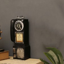 Statuina telefonica cabina telefonica a pagamento vintage da parete modello antico USA