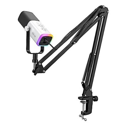  Gaming XLR/USB Microphone Kit, Streaming Dynamic Mic Set for PC, White