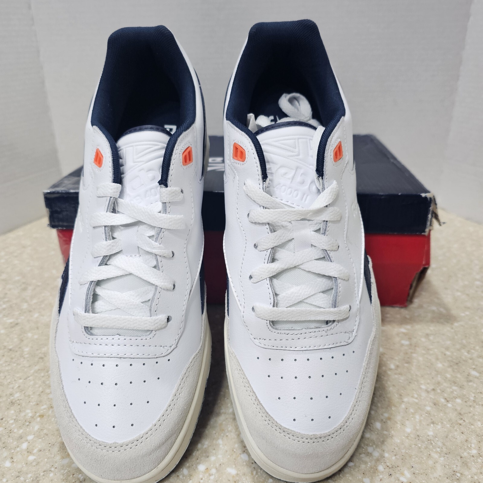 Reebok BB 4000 II IE6832 Sneakers White Navy Leather Basketball Men's Size 10.5