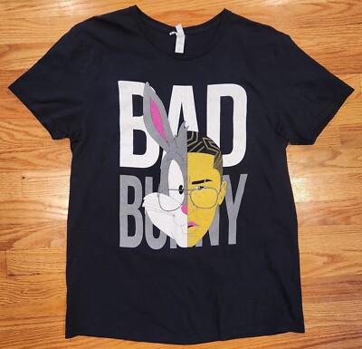 Bad Bunny 2018 Shirt L La Nueva Religion Tour Double Sided Used Bugs Bunny