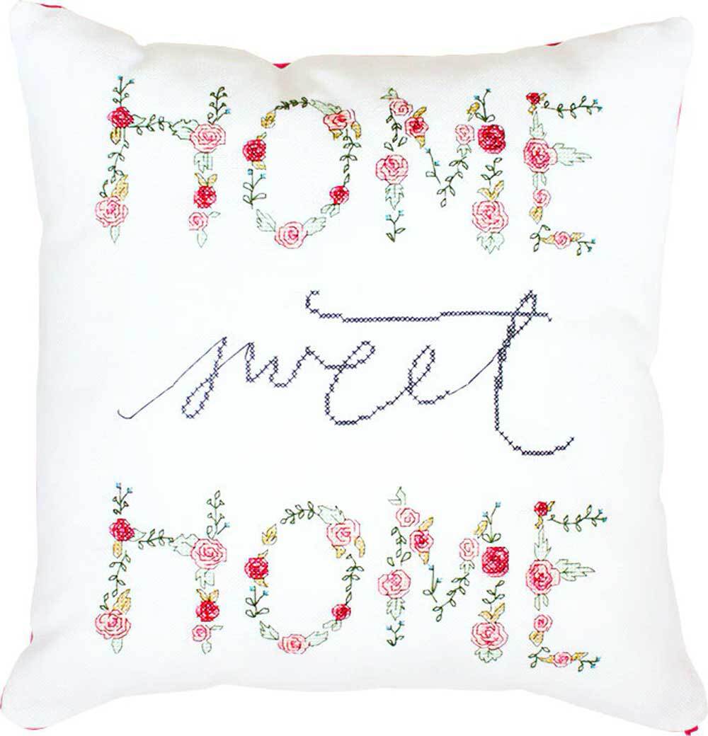Luca-S counted Cross Stitch kit Pillow ""Home sweet home"", 40x40cm, DIY
