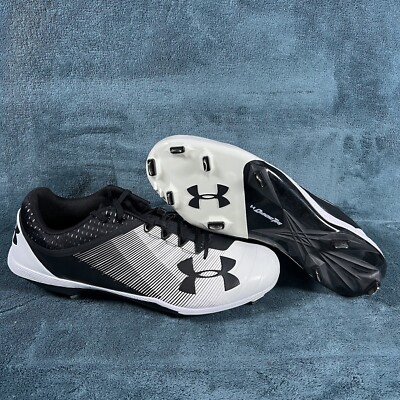 Under Armour Ignite ST Low Black/ White Metal Baseball Cleat Men's Size 16