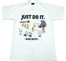 Vtg Nashville Firefighter Mens Medium Shirt White Just Do It 90s 80s Made in USA