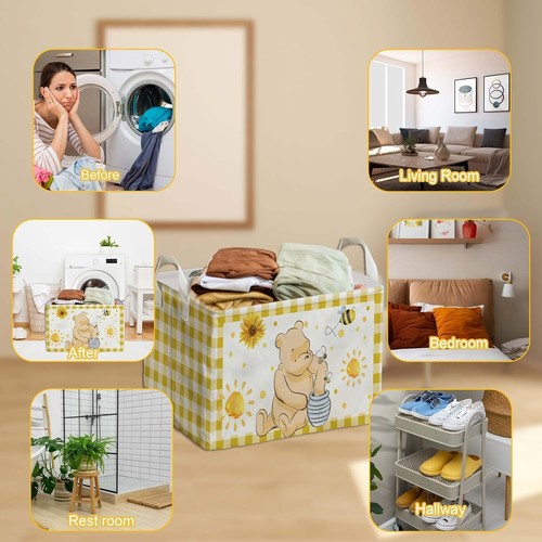 Winnie Basket,the Pooh baby Stuff,Winnie Nursery Decor Laundry Hamper With A - Picture 33 of 49