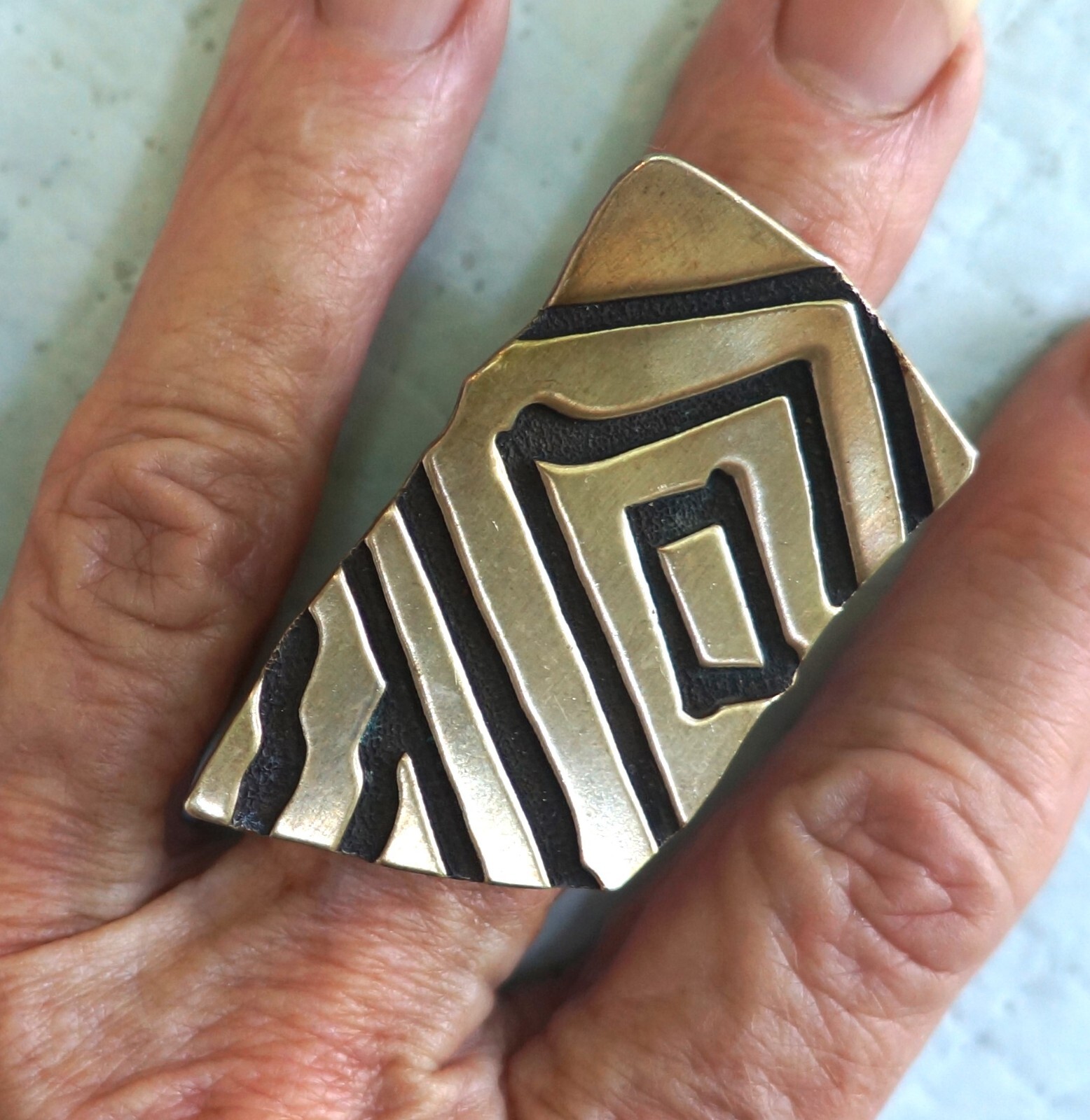 MARK D STEVENS RING NATIVE AMERICAN STERLING SILV… - image 1