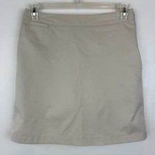 Adidas Womens Skort 4 ClimaCool Golf Tennis Pickle Ball Skirt Stretch Beige