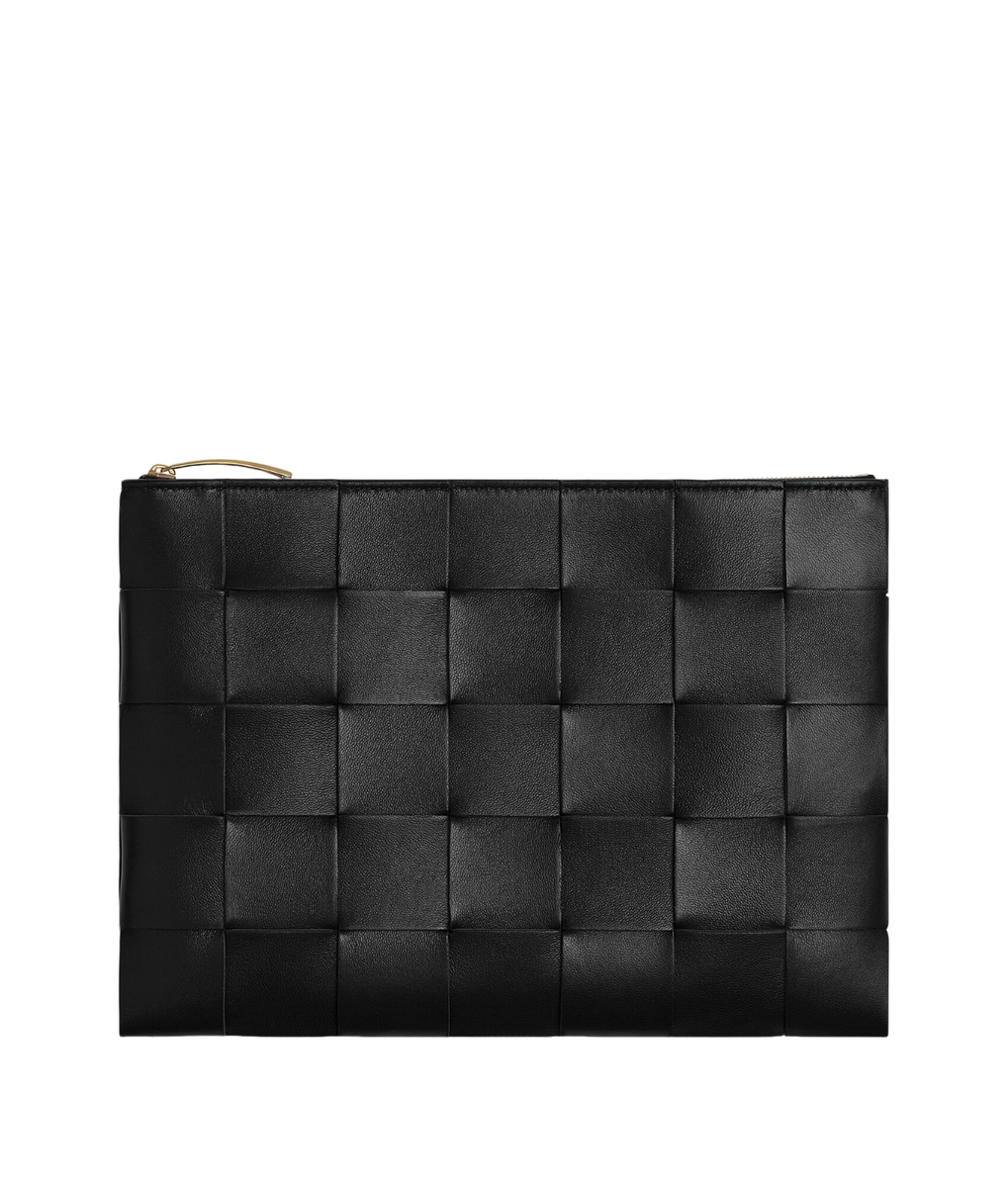 BOTTEGA VENETA Medium Cassette $1450 Black Flat Pouch New