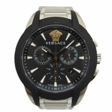 [Used excellent] VERSACE Character Chronograph Quartz Black VEM800218 w/Box F/S