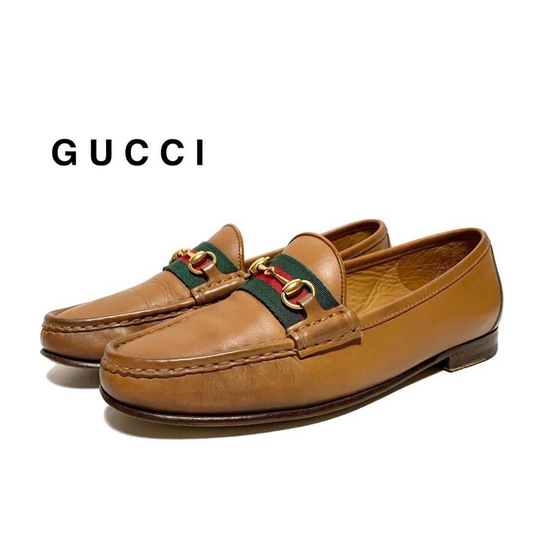 Mocassins Gucci marron ligne sherry cuir mors de cheval taille 36,5 occasion excellent + Japon