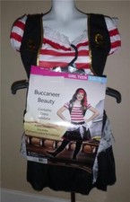 Teens Juniors BUCCANEER BEAUTY Pirate Halloween Costume Size 5/7 9/11 13/15 NWT