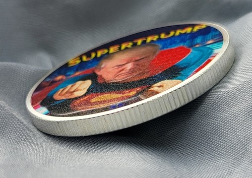 Super Trump Donald Biden Man Silver Coin Autograph US Presidential Election 2024 - Picture 16 of 22