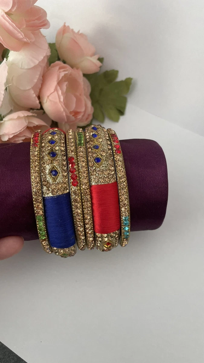 Silk kundan bangles sale