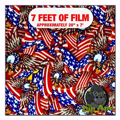 Hydrographic film Flags and Eagles hydro dipping 7' x 20'' hydro dip us flag