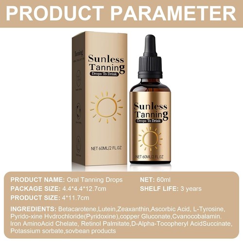 Sunless Tanning Drops To Drink, Drinkable Sunless Tanning Drops, Oral Drink 60ml - Picture 10 of 17