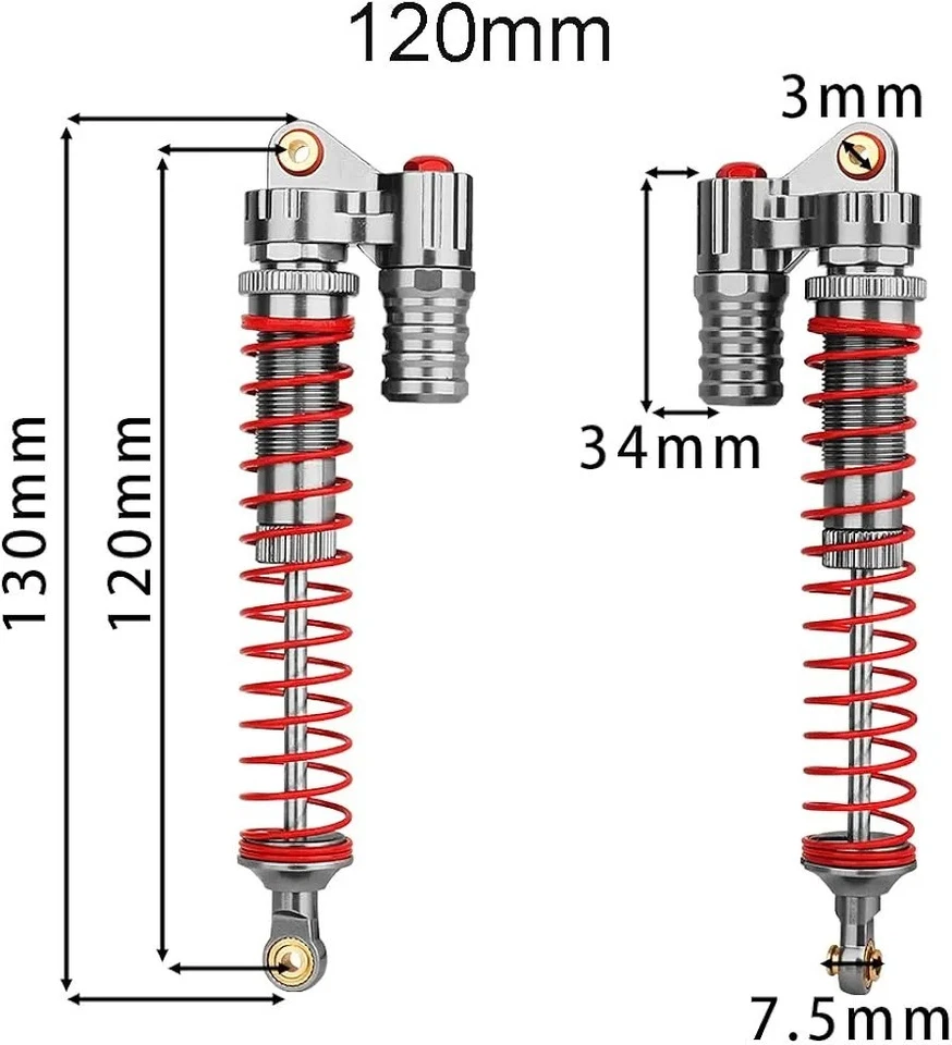 RC Alum Piggyback Adjustable Shocks Crawler or HPI BAJA 5B/5T/5SC Axial Titanium - Image 3 of 4