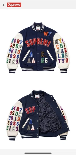 Veste universitaire Supreme Praises bleu marine homme taille extra large XL