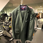 Statement Italy Platinum Green Wool Satin 2-Piece Suit 52R Regular Fit — photo 1