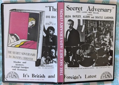 NEW Collector's Edition - The Secret Adversary 1929 Silent Film Agatha Christie