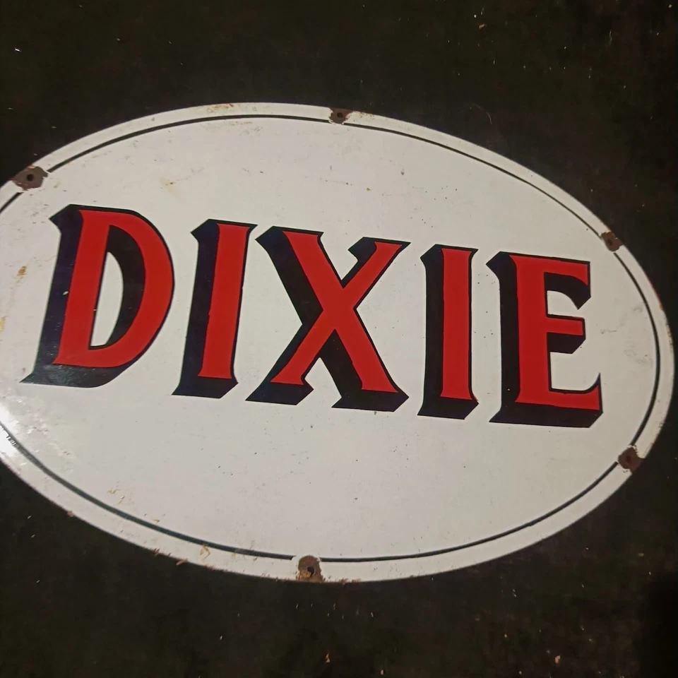 DIXIE Oval  Porcelain Sign 24 X 16 Inch Garage Station sign SSP - Image 3 of 4