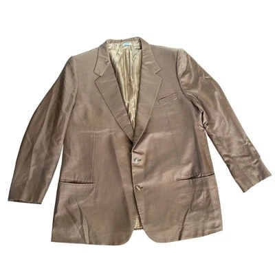 Brioni Battaglia Sports Coat Blazer 2 Button Jacket Tan Made In Italy