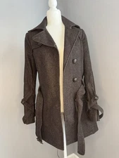 Italy Patrizia Pepe Firenze Women’s Wool Coat Italy Size 42 Brown Belted