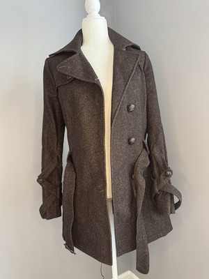 Italy Patrizia Pepe Firenze Women s Wool Coat Italy Size 42 Brown Belted